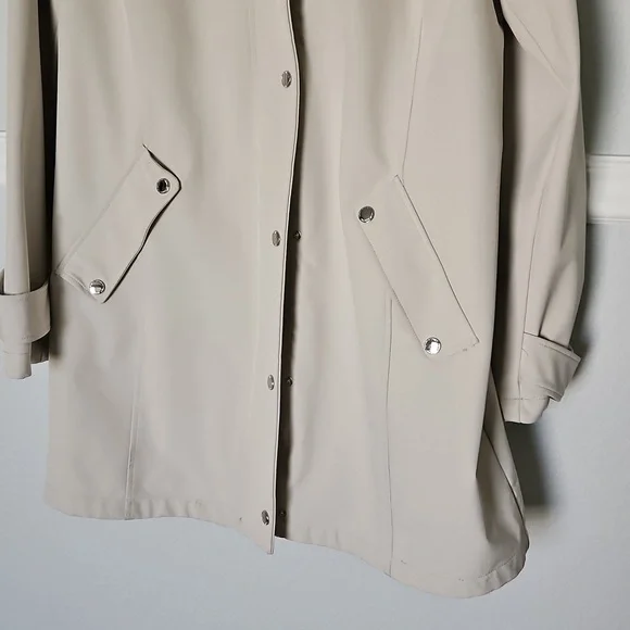 Tommy Hilfiger Trench Rain Coat Removable Hood Tan XL - Picture 3 of 11